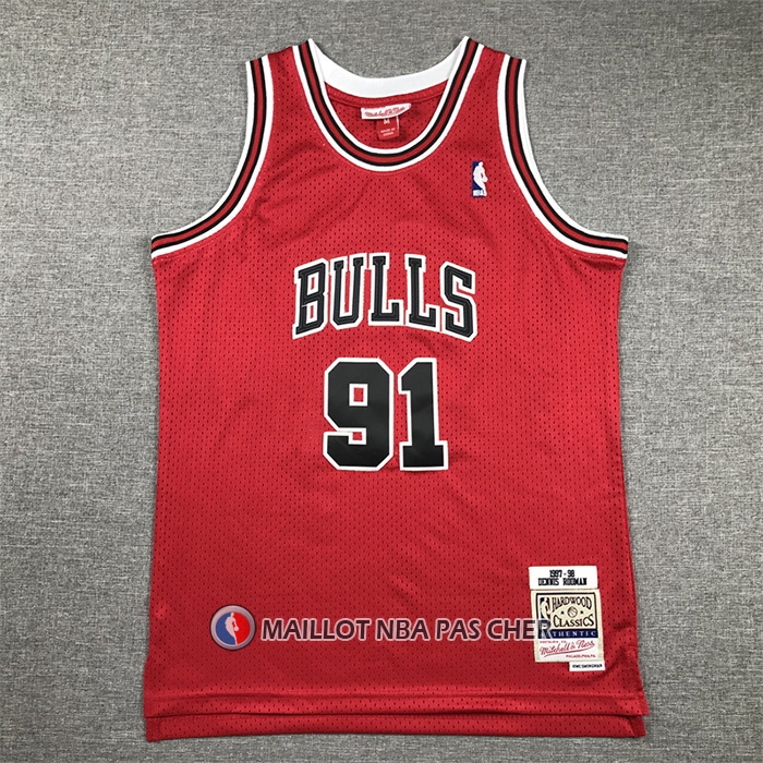 Maillot Enfant Chicago Bulls Dennis Rodman NO 91 Mitchell & Ness 1997-98 Rouge